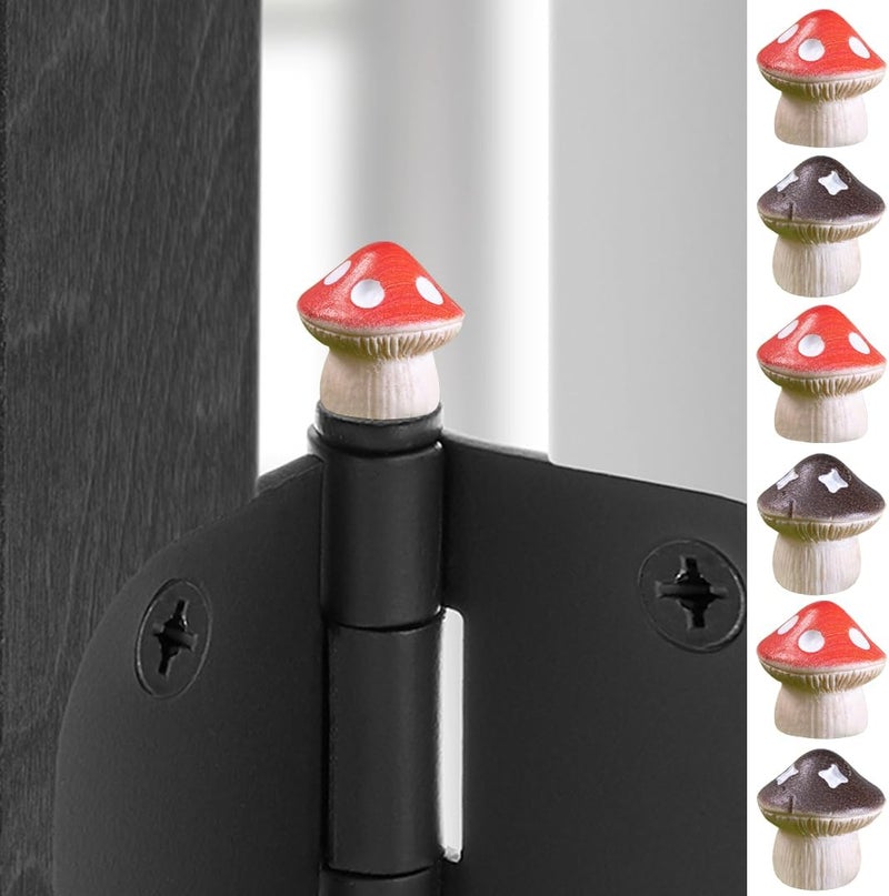 Wallertree Door Hinge Decorative Topper - Magnetic Hinge Head Mushroom Trinket - Pin Topper Miniature (Mixed, Set of 6) - Image 1